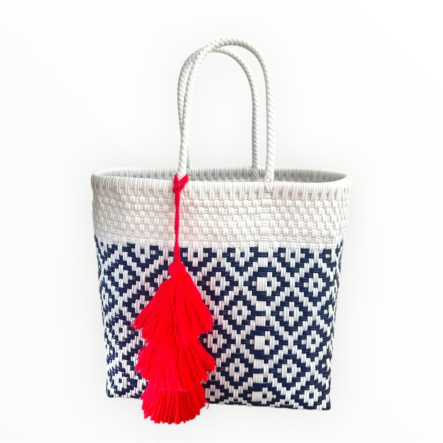 Mini - Handwoven Recycled Plastic Tote Bag