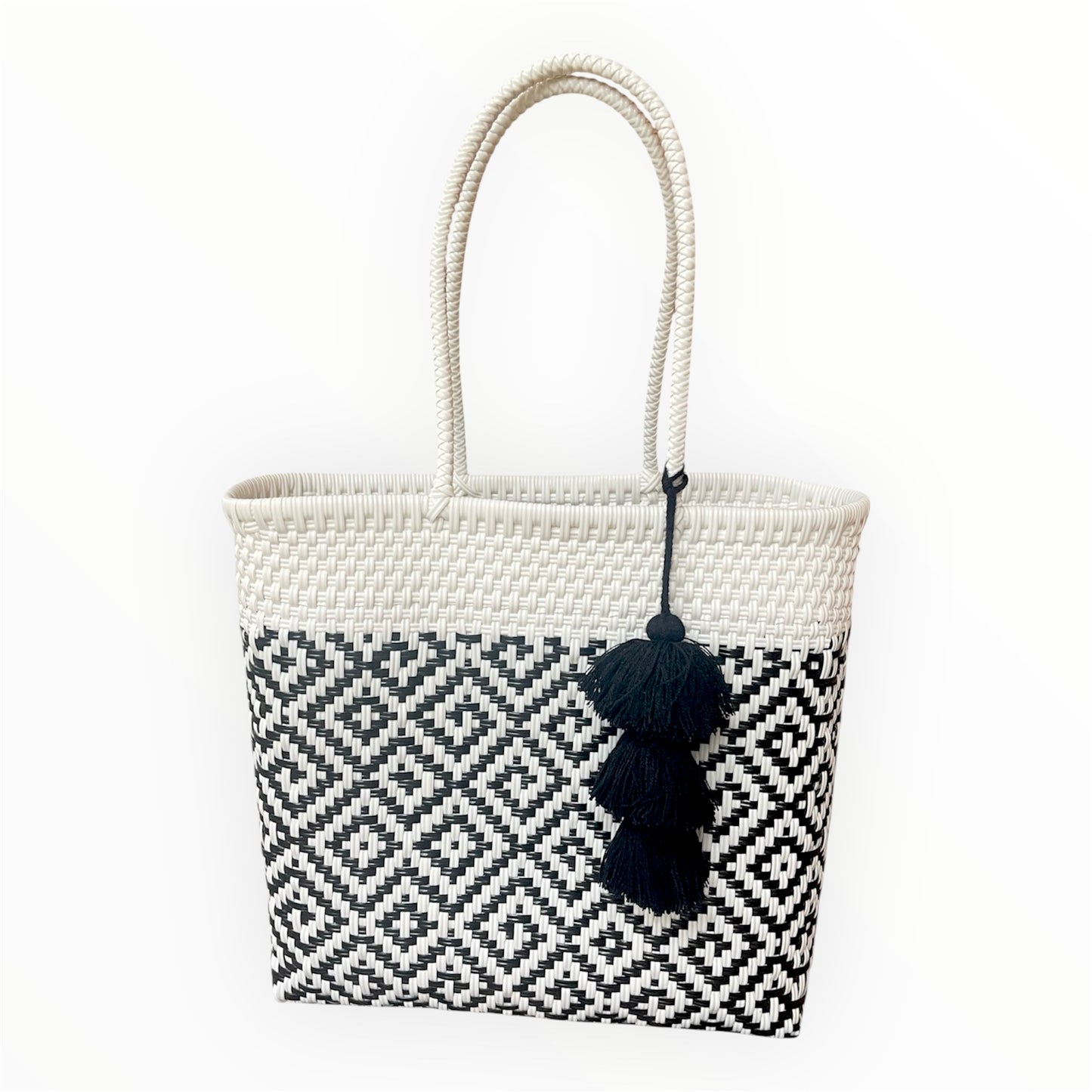 Handwoven Recycled Plastic Tote Bag