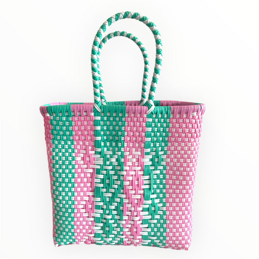 Mini - Handwoven Recycled Plastic Tote Bag
